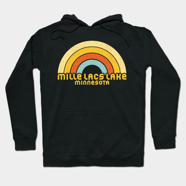 Retro Mille Lacs Lake Minnesota Hoodie by dk08